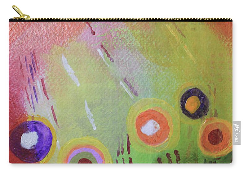 Flower Carry-all Pouch featuring the mixed media Flower 1 Abstract by April Burton