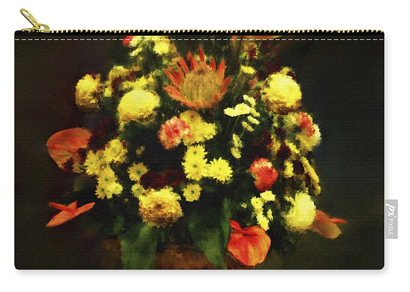 Flowers Zip Pouch featuring the digital art Flower Arrangement by Diane Macdonald