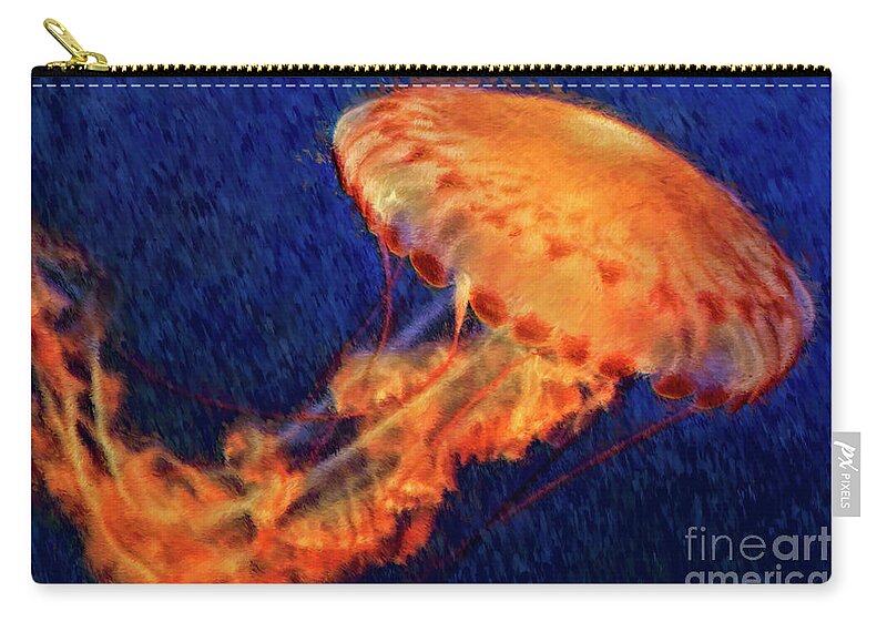 Flower Hat Jellyfish Zip Pouch featuring the photograph Flower Hat Jellyfish by Blake Richards
