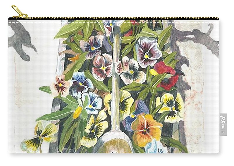 Box Zip Pouch featuring the painting Flowerbox by Darren Cannell