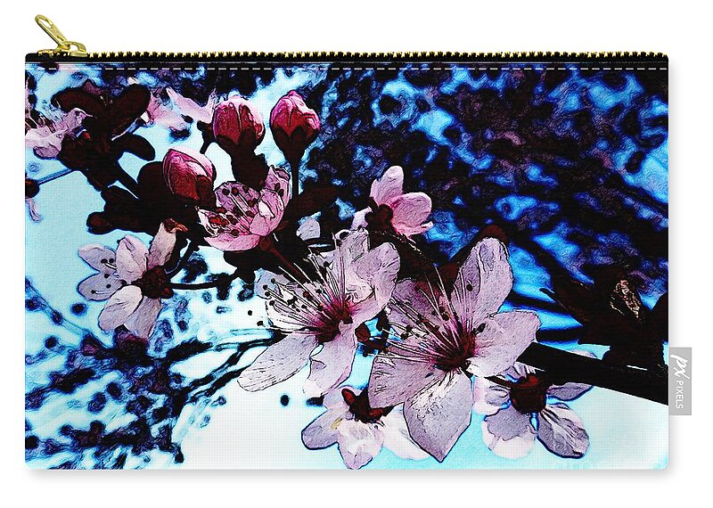 Bloom Zip Pouch featuring the photograph Flowering of the Plum Tree 7 by Jean Bernard Roussilhe