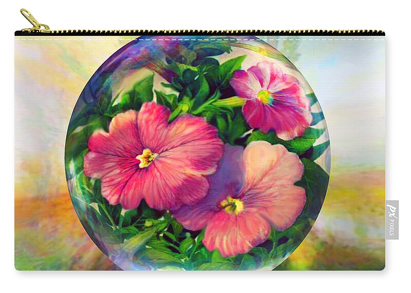  Art Globes Zip Pouch featuring the painting Flowering Panopticon by Robin Moline