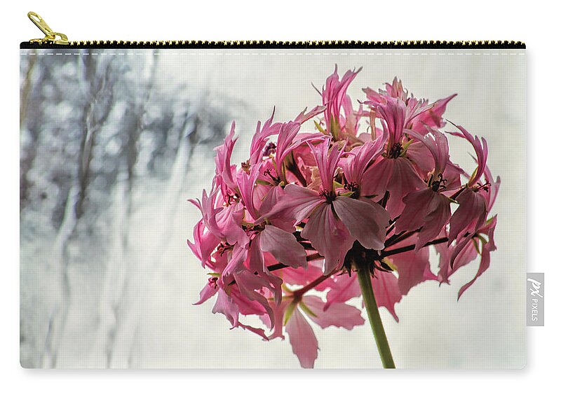 Flower Zip Pouch featuring the photograph Flowers and Ice by Alana Thrower