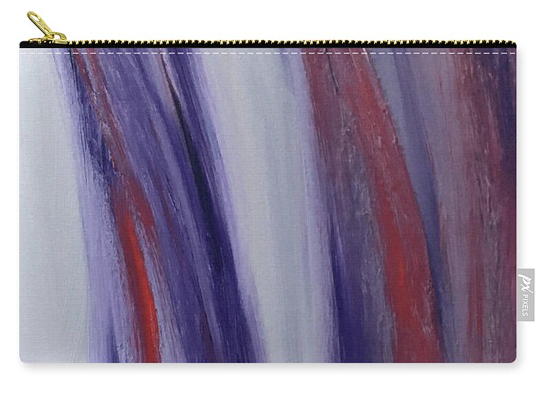 Oil Paintings Zip Pouch featuring the painting Red, White and Blue Flowing Energy by Karen Nicholson
