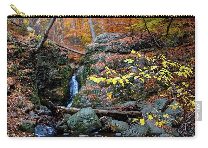 Autumn Zip Pouch featuring the photograph Flowing Into Autumn by Karol Livote