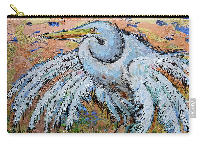  Carry-all Pouch featuring the painting Fluffy Feathers by Jyotika Shroff
