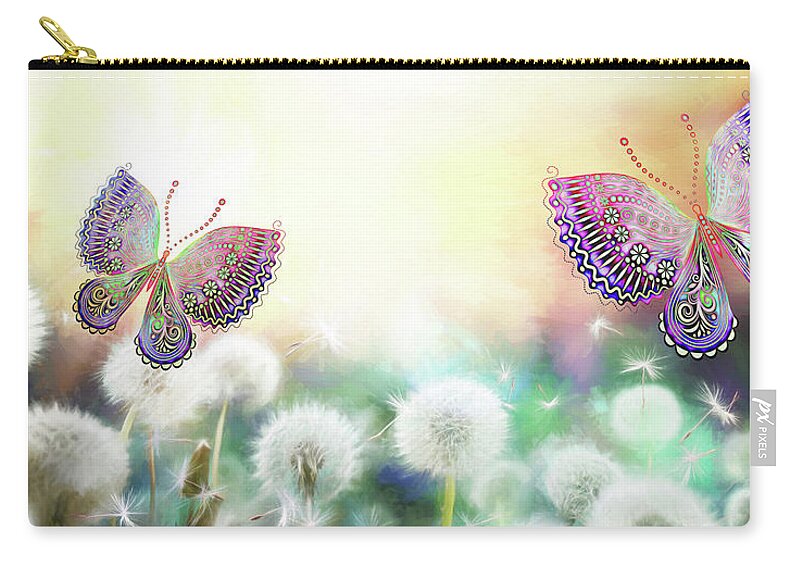 Butterfly Zip Pouch featuring the photograph Flutterby Fantasy by Bill and Linda Tiepelman