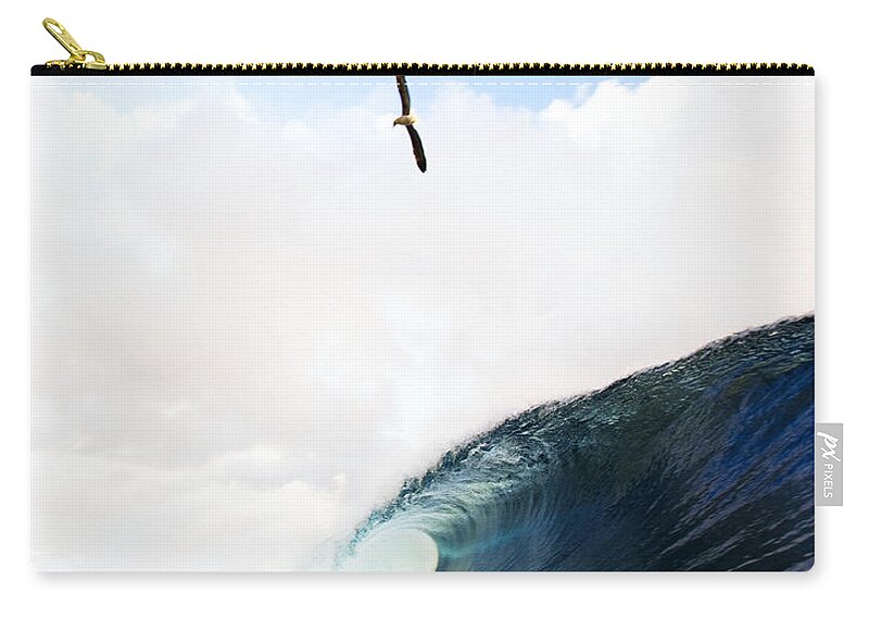 Above Zip Pouch featuring the photograph Flying above Waves by Dana Edmunds - Printscapes