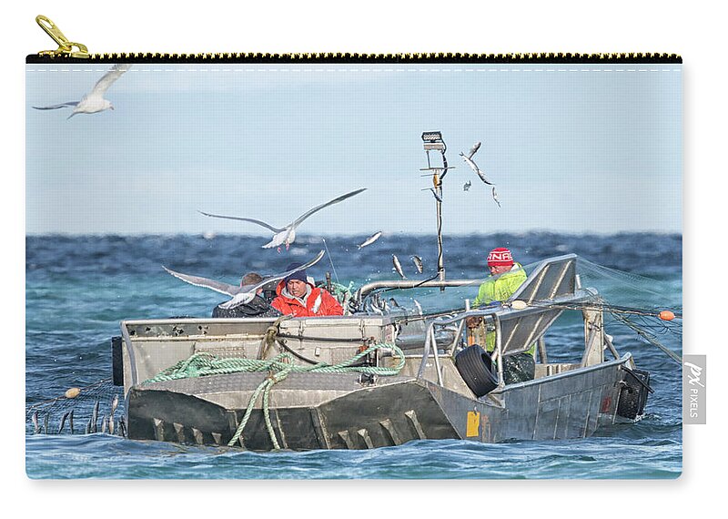 Herring Zip Pouch featuring the photograph Flying Fish by Randy Hall