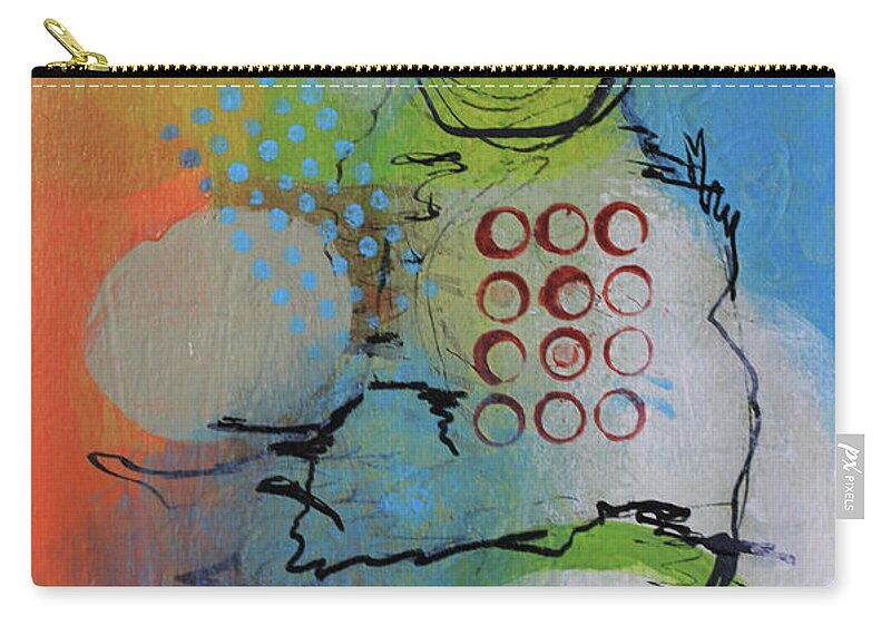 White Carry-all Pouch featuring the mixed media Flying in the Clouds by April Burton