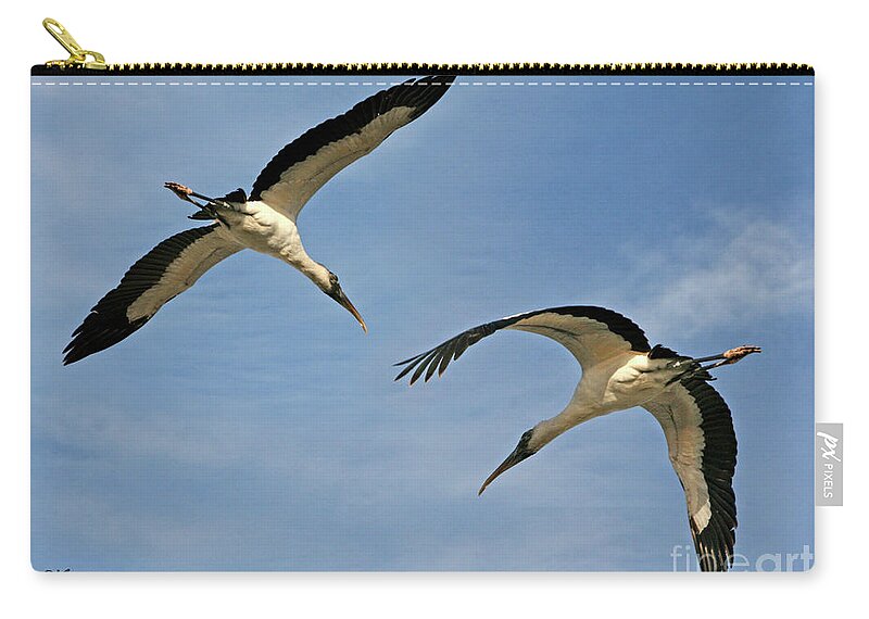 Fauna Zip Pouch featuring the photograph Flying the Friendly Sky by Mariarosa Rockefeller