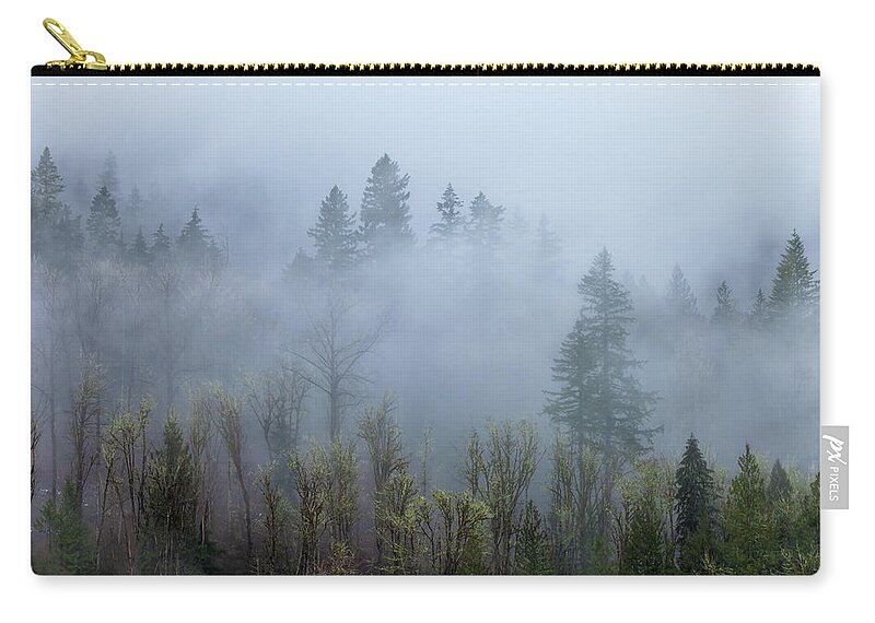Landscape Carry-all Pouch featuring the photograph Fog And The Cascade by Jonathan Nguyen