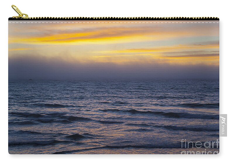 Landscape Zip Pouch featuring the photograph Fog on the Ocean Horizon by Sharon Foelz