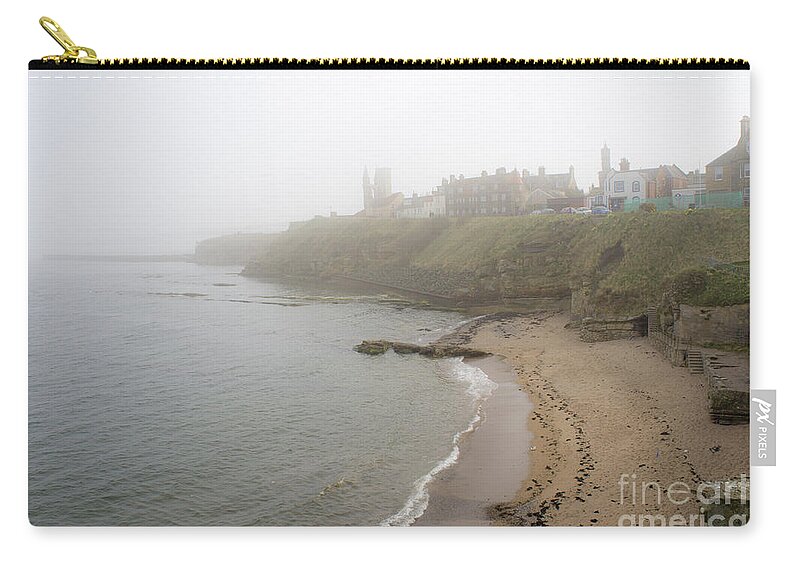 Fog On The Coast Zip Pouch featuring the photograph Foggy March in St. Andrews by Elena Perelman