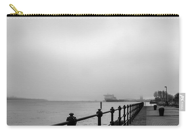 Port Zip Pouch featuring the photograph Foggy Mersey by Spikey Mouse Photography