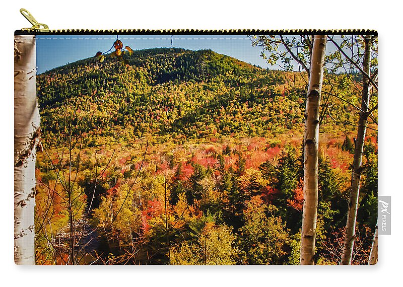 #fallfun Zip Pouch featuring the photograph Foliage View from Crawford Notch road by Jeff Folger
