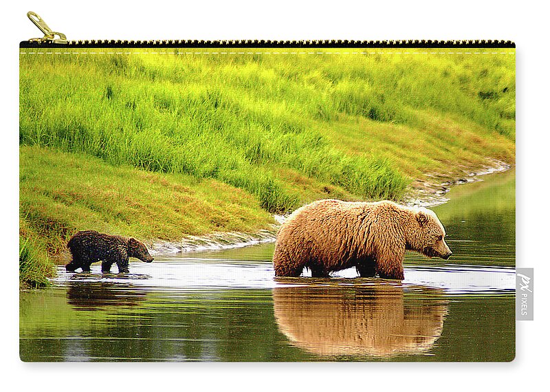 Follow Carry-all Pouch featuring the photograph Following Mama by Ted Keller
