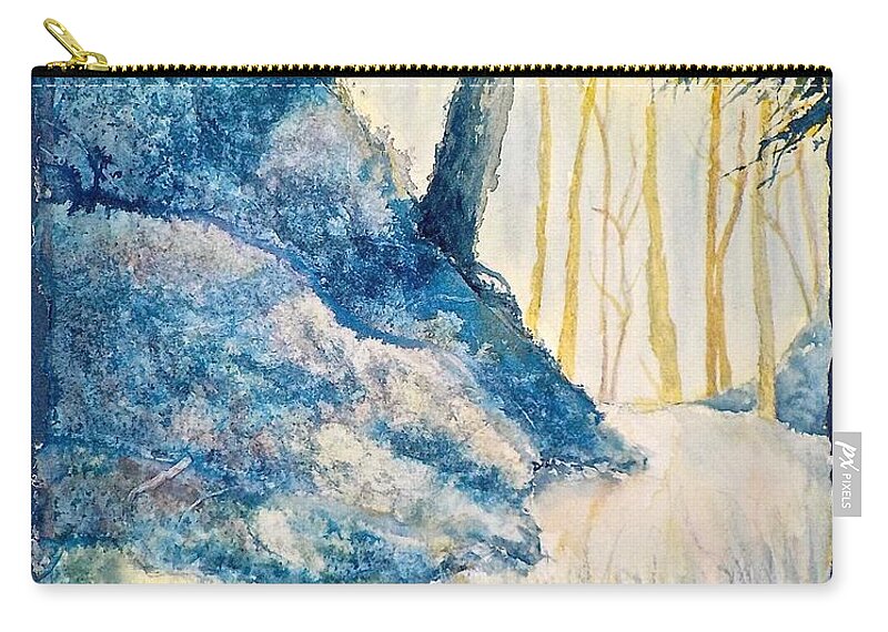 Watercolor Zip Pouch featuring the painting Following the Path by Carolyn Rosenberger