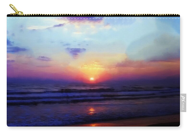 Folly Beach South Carolina Sunrise Zip Pouch featuring the photograph Folly Beach South Carolina Sunrise by Bellesouth Studio