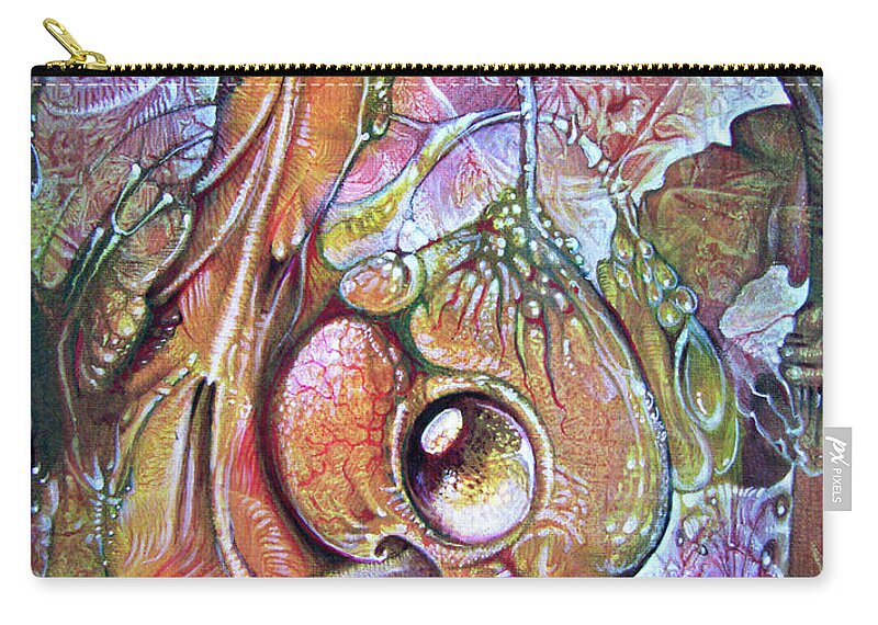 Otto Rapp Zip Pouch featuring the painting Fomorii Incubator - In The Beginning by Otto Rapp