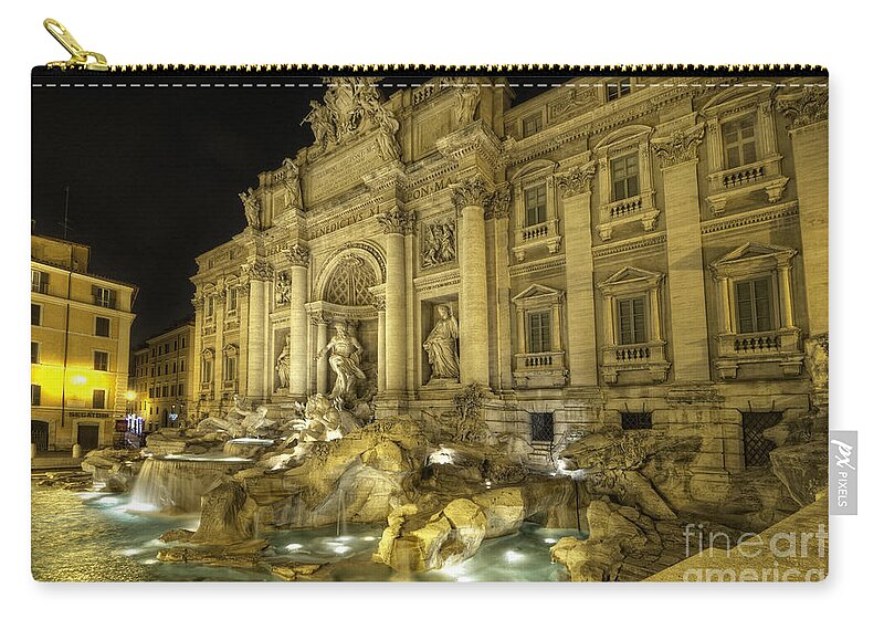 Yhun Suarez Carry-all Pouch featuring the photograph Fontana di Trevi 1.0 by Yhun Suarez