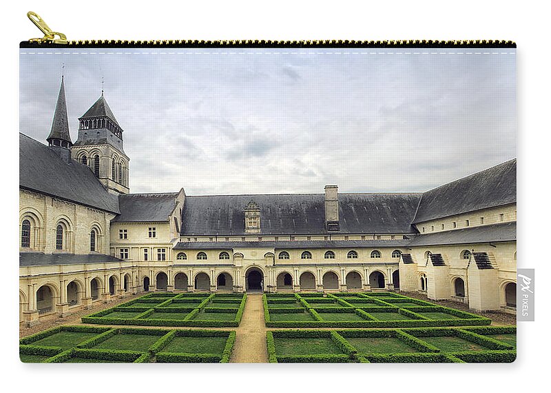 Fontevraud Abbey Zip Pouch featuring the photograph Fontevraud Abbey Panorama by Dave Mills