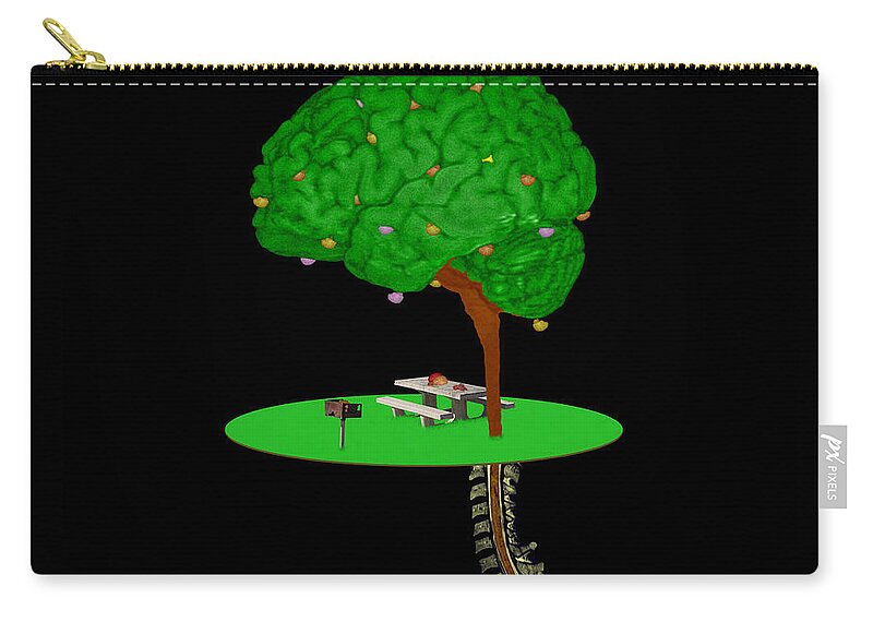 Darin Volpe Mri Artwork Zip Pouch featuring the digital art Food for Thought - MRI Digital Art by Darin Volpe