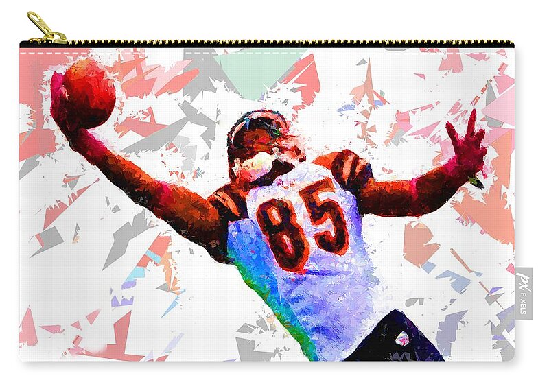 Football Zip Pouch featuring the painting Football 114 by Movie Poster Prints