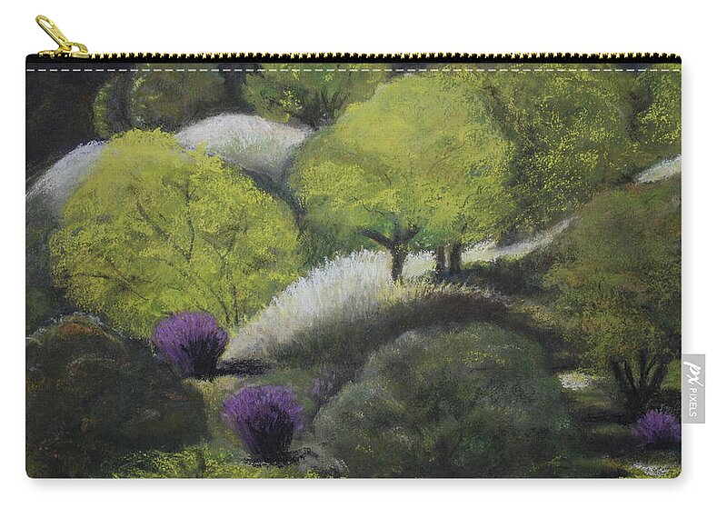 Spring Zip Pouch featuring the pastel Foothill Spring by Sandra Lee Scott