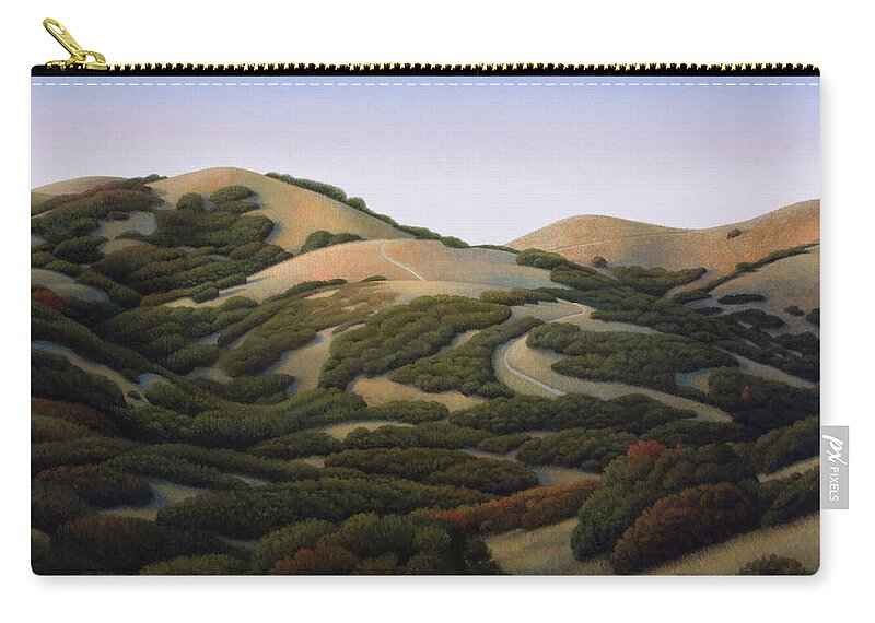 Salt Lake City Zip Pouch featuring the painting Foothills by Chris Miles