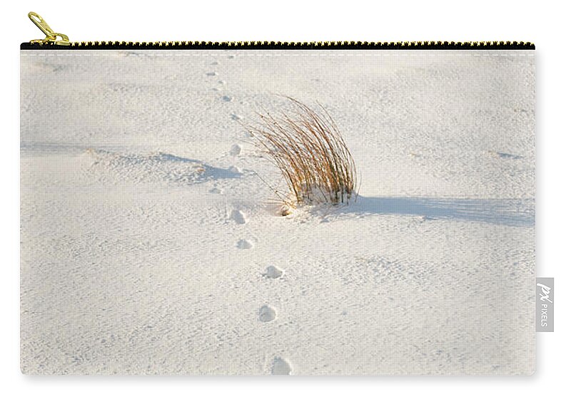 Winter Zip Pouch featuring the photograph Footprints in the Snow ii by Helen Jackson