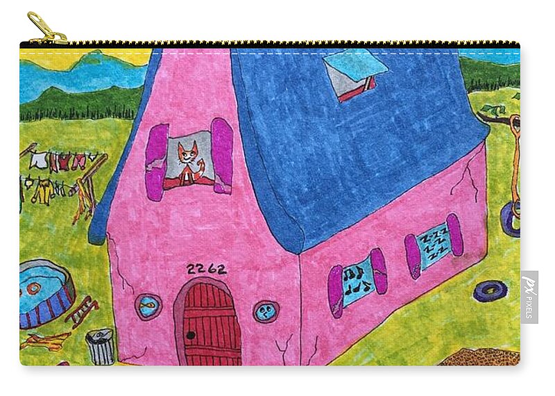 Hagood Zip Pouch featuring the painting For Sell by Lew Hagood