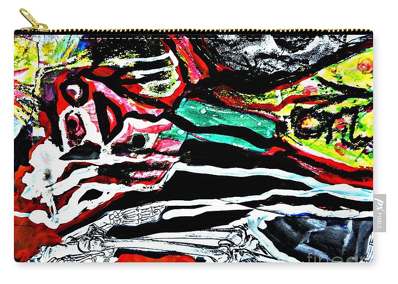 Katerina Stamatelos Art Zip Pouch featuring the painting For Xenia-12 by Katerina Stamatelos