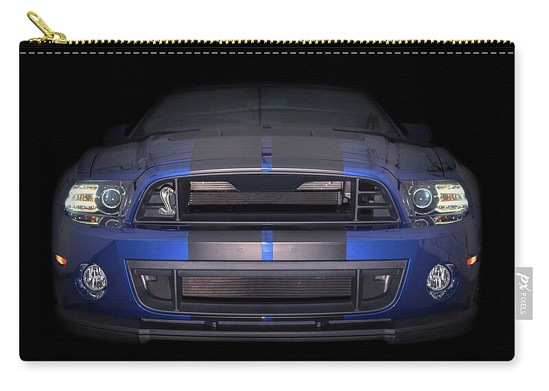 Ford Zip Pouch featuring the photograph Ford Blue by James Meyer