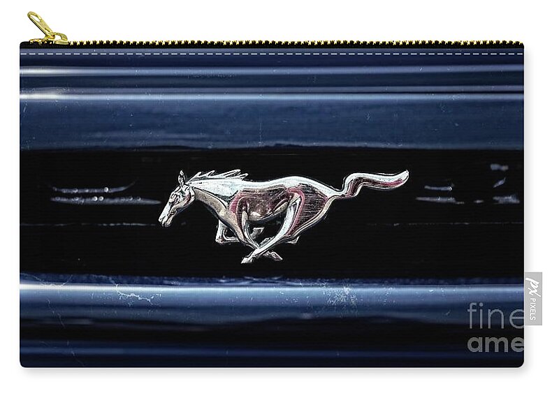 Ford Mustang Zip Pouch featuring the photograph Ford Mustang Horse Power by Ella Kaye Dickey