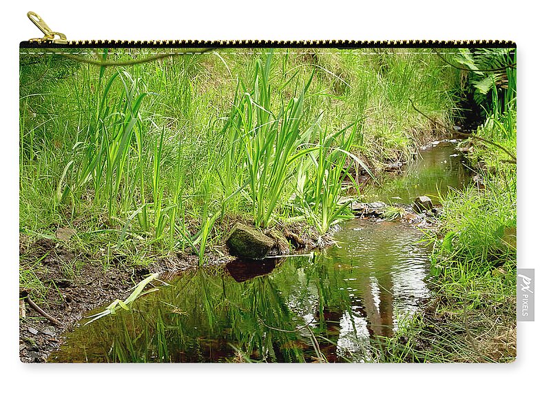 Brook Zip Pouch featuring the photograph Forest Brook by Elena Perelman