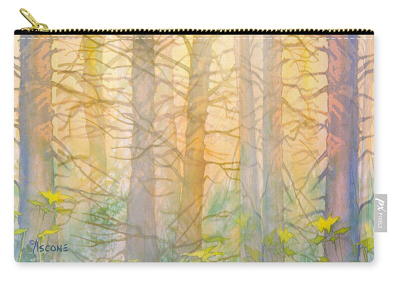 Teresa Ascone Zip Pouch featuring the painting Forest Curtain by Teresa Ascone