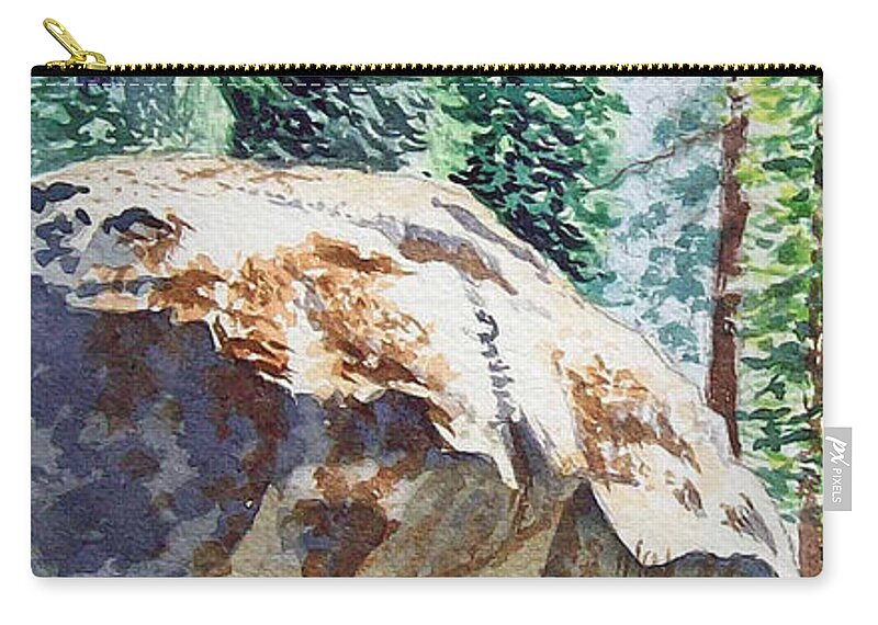Sequoia Zip Pouch featuring the painting Forest by Irina Sztukowski