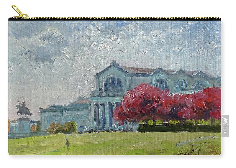 St.louis Zip Pouch featuring the painting Forest Park Sunny Morning St.Louis by Irek Szelag