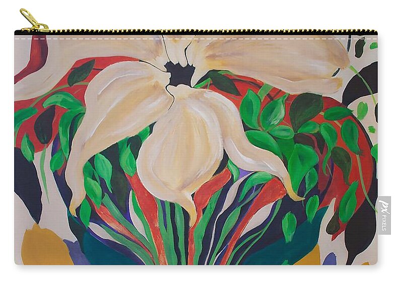 #floral #flowers #fineart #art #painter #artist #canvas #fineartamerica #beauty #organic #artwork #acrylic #print #expressionism #foreveryours Zip Pouch featuring the painting Forever Yours by Jacquelinemari