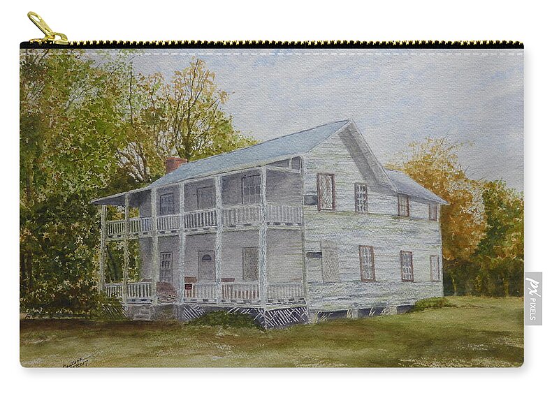 Old Houses Zip Pouch featuring the painting Forgotten by Time by Joel Deutsch