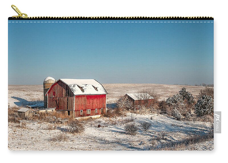 Barn Zip Pouch featuring the photograph Forgotten Farm by Todd Klassy