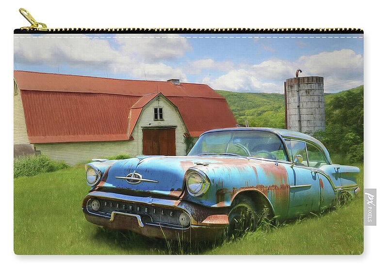 Car Zip Pouch featuring the photograph Forgotten Olds by Lori Deiter