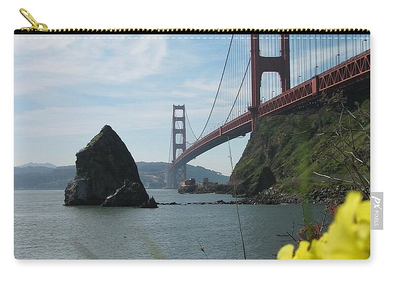 Golden Gate Bridge Zip Pouch featuring the photograph Fort Baker Spring by Jeff Floyd CA