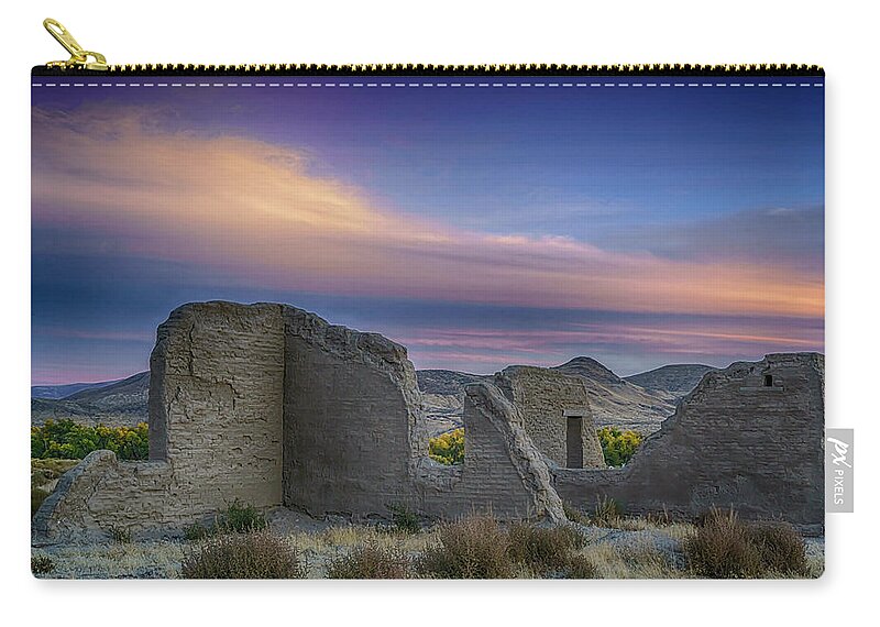 Nevada Zip Pouch featuring the photograph Fort Churchill Sunset, Fall 2017 by Janis Knight