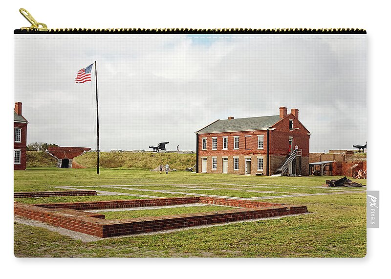 Fort Inside Masonry Walls Zip Pouch featuring the photograph Fort Clinch Parade by Sally Weigand