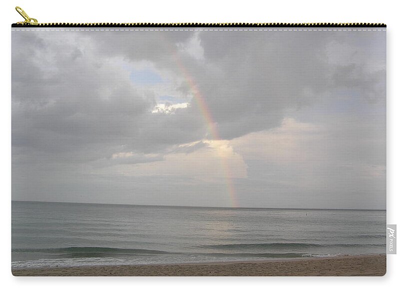 Beach Zip Pouch featuring the photograph Fort Lauderdale rainbow by Patricia Piffath