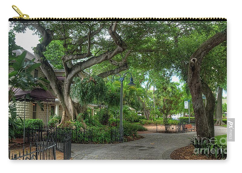 Fern Zip Pouch featuring the photograph Fort Lauderdale Riverwalk scenic by Ules Barnwell
