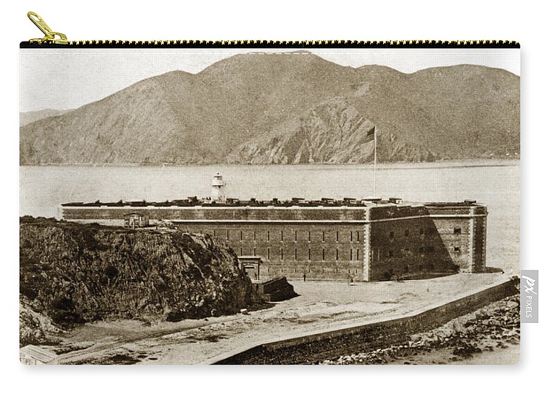 Fort Point Zip Pouch featuring the photograph Fort Point and the Golde Gate San Francisco Cal Circa 1870 by Monterey County Historical Society