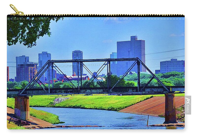 Fort Worth Zip Pouch featuring the photograph Fort Worth Texas Skyline by Diana Mary Sharpton